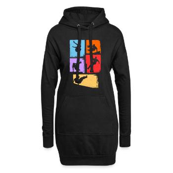 Coureur de Parkour Parkour Parcouring Coureur d’obstacles - Sweat-shirt à capuche long Femme - noir - Devant