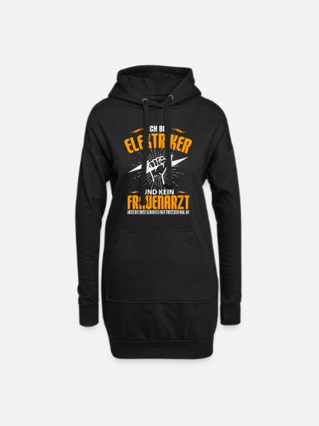 Elektriker elektroinstallateur elektrizität - Hoodie-Kleid - Schwarz