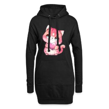 Mignon bébé chat maman enfants T-shirt - Sweat-shirt à capuche long Femme - noir - Devant