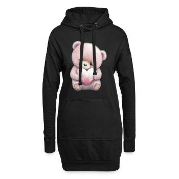 Teddy Bear Cuddly Toy Toy Sleep T-shirt - Sweat-shirt à capuche long Femme - noir - Devant