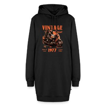 Vintage vintage 1977 anniversaire moto rétro - Sweat-shirt à capuche long Femme - noir - Devant