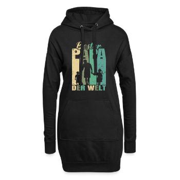 Bester Papa der Welt 2 Kinder Ehemann Papa - Hoodie-Kleid - Schwarz - Vorne