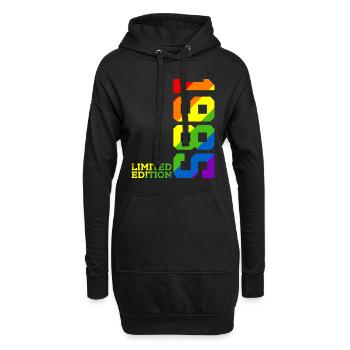 LGBTQ 1985 REGENBOGEN QUEER 40. GEBURTSTAG PRIDE - Hoodie-Kleid - Schwarz - Vorne
