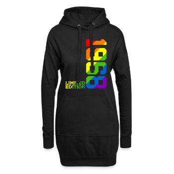 LGBTQ 1968 REGENBOGEN QUEER 58. GEBURTSTAG PRIDE - Hoodie-Kleid - Schwarz - Vorne