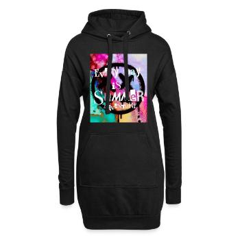 Every day is summeradventure - Sweat-shirt à capuche long Femme - noir - Devant