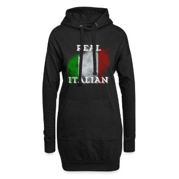 Italien T-Shirt Flagge Urlaub Sommer Palme - Hoodie-Kleid - Schwarz - Vorne