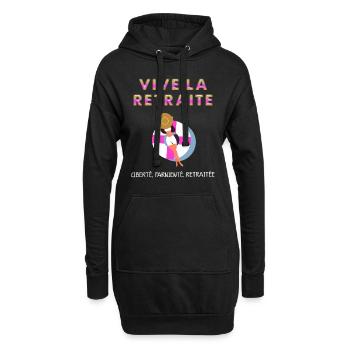 Vive la retraite Idée Cadeau Femme Maman Mamie - Sweat-shirt à capuche long Femme - noir - Devant