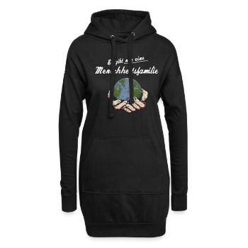 Menschheitsfamilie Friedensbewegung Peace - Hoodie-Kleid - Schwarz - Vorne