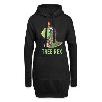 Süßes Tree Rex T-Rex Weihnachtsmann Geschenk Licht - Hoodie-Kleid - Schwarz - Vorne