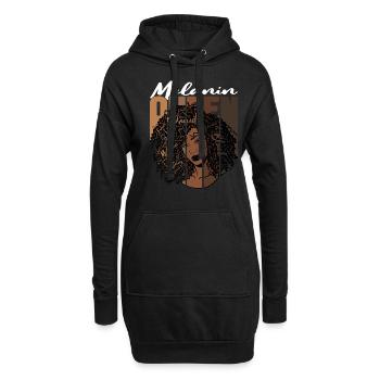 Mélanine Reine Fière Forte Cadeau Femme Noire - Sweat-shirt à capuche long Femme - noir - Devant