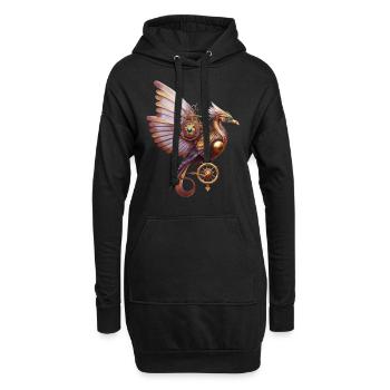 Steampunk Series: The Steambird 2 - Hoodie-Kleid - Schwarz - Vorne