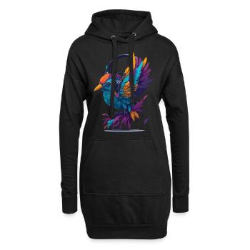 Musik Birdie - Hoodie-Kleid - Schwarz - Vorne