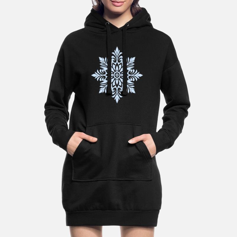 Snowflake, Winter, Snowflake, Star, Pattern, Ice Hoodie Dress