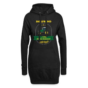 Dorfkind und stolz darauf Bauer Traktor Trecker - Hoodie-Kleid - Schwarz - Vorne