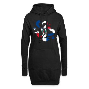 Drapeau de la France Look en détresse Drapeau français - Sweat-shirt à capuche long Femme - noir - Devant