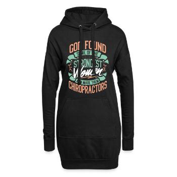 Starke Frau Chiropraktiker Beruf Geschenkidee - Hoodie-Kleid - Schwarz - Vorne