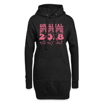 Geschenk zum 6-jährigen Jubiläum für Frauen 2018 | Jahrgang 2018 - Hoodie-Kleid - Schwarz - Vorne