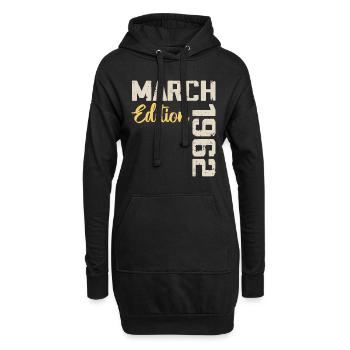 Mars 1962 Cadeau Anniversaire Mars 1962 - Sweat-shirt à capuche long Femme - noir - Devant
