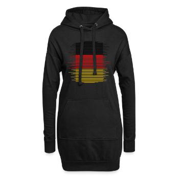 Deutschland Flagge Deutsche Fahne Used Look Heimat - Hoodie-Kleid - Schwarz - Vorne