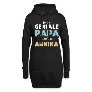 Dieser Geniale Papa Gehört Zu An... - Hoodie-Kleid - Schwarz - Vorne