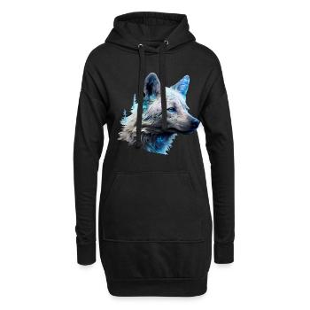 Hyäne - Hoodie-Kleid - Schwarz - Vorne