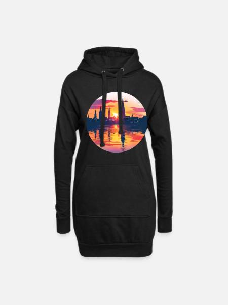 Bielefeld Skyline - Hoodie-Kleid - Schwarz