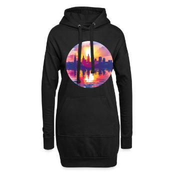 Siegen Skyline - Hoodie-Kleid - Schwarz - Vorne