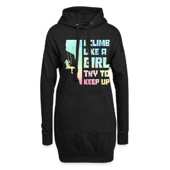 I Climb Like A Girl Try To Keep Up Bouldering Clim - Hoodie-Kleid - Schwarz - Vorne