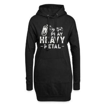Euphonium Ich spiele Heavy Metal Blasinstrument - Hoodie-Kleid - Schwarz - Vorne