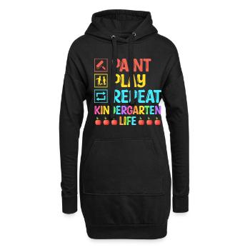 Peinture Jeu Répéter Maternelle Vie Enseignant - Sweat-shirt à capuche long Femme - noir - Devant