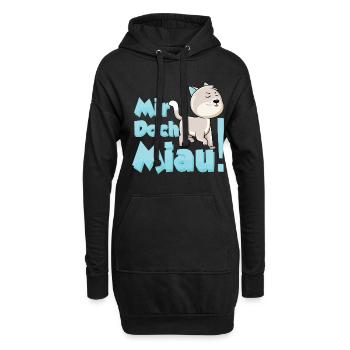 Mir Doch Miau - Katzen - Hoodie-Kleid - Schwarz - Vorne