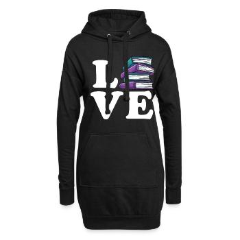 Lesen - Hoodie-Kleid - Schwarz - Vorne