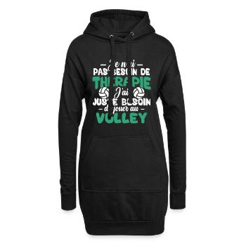 J'ai juste besoin de jouer au volley - Sweat-shirt à capuche long Femme - noir - Devant