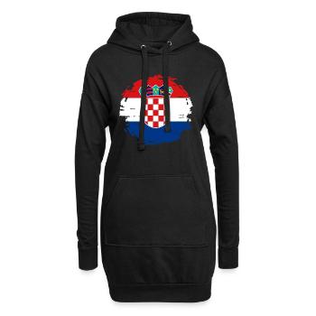 Drapeau de la Croatie Adriatique Zagreb Drapeau croate - Sweat-shirt à capuche long Femme - noir - Devant