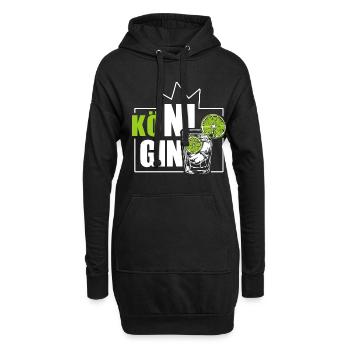 Kö-ni-Gin - die Gin Königin - Wortspiel - Hoodie-Kleid - Schwarz - Vorne