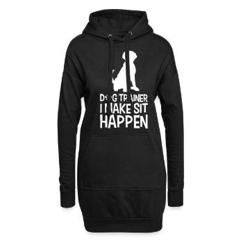 Dresseur de chiens - Je fais asseoir - Sweat-shirt à capuche long Femme - noir - Devant