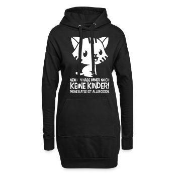 Keine Kinder - Katze ist allergisch - Hoodie-Kleid - Schwarz - Vorne