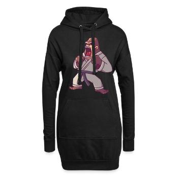 Judo Gorilla, jiu jitsu karate kampfsport - Hoodie-Kleid - Schwarz - Vorne