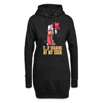Arrête de regarder ma bite - Sweat-shirt à capuche long Femme - noir - Devant