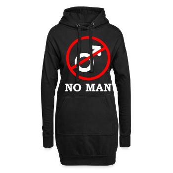 No Man, gegen männer frauenrechte geschenk - Hoodie-Kleid - Schwarz - Vorne
