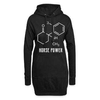 Horse Power, ketamin keta drogen ballern - Hoodie-Kleid - Schwarz - Vorne