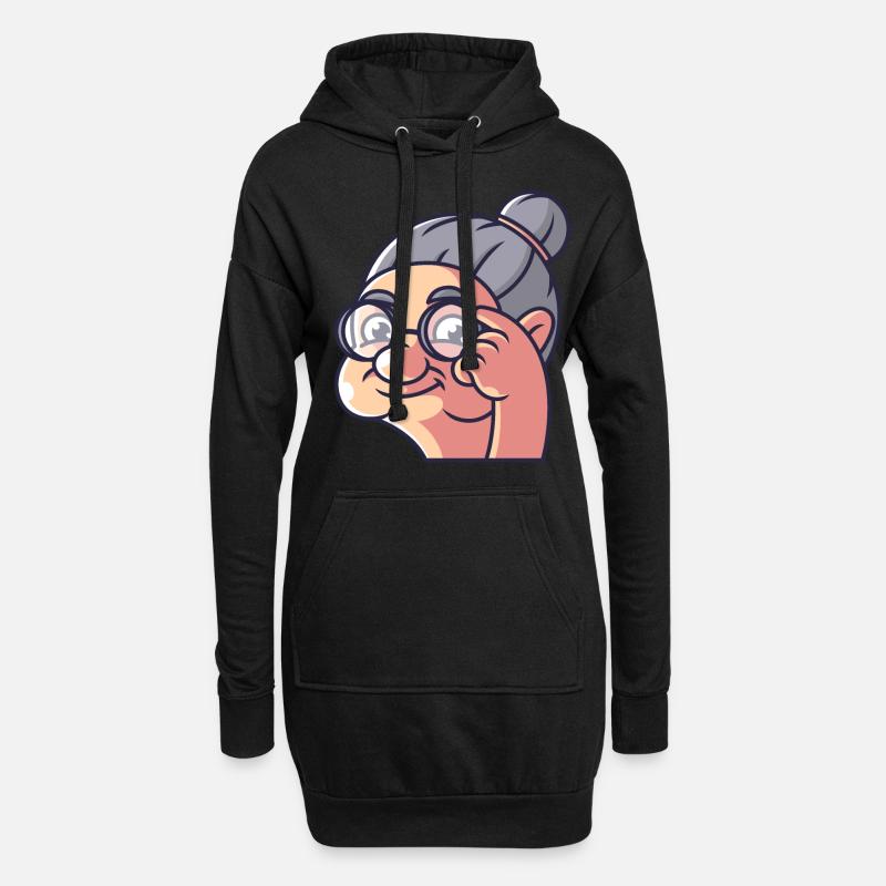 Oma zeigt einen Vogel - Hoodie-Kleid - Schwarz