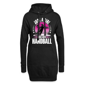 Handball Handball Joueur de handball féminin - Sweat-shirt à capuche long Femme - noir - Devant