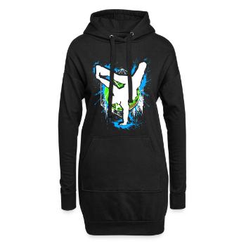 Breakdance - Breakdancer - Breakdancing - BBoy - Hoodie-Kleid - Schwarz - Vorne