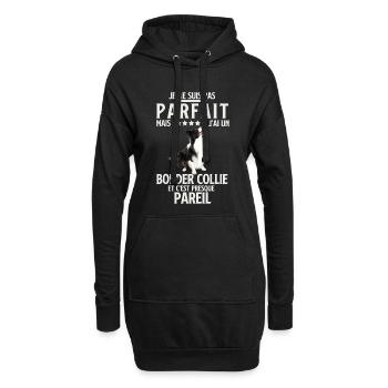 Border Collie Presque Parfait - Sweat-shirt à capuche long Femme - noir - Devant
