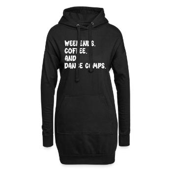 weekends coffee and dance comps - Sweat-shirt à capuche long Femme - noir - Devant