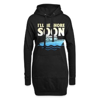 Je serai bientôt à terre Pédalo - Sweat-shirt à capuche long Femme - noir - Devant