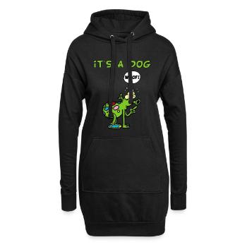 C'est un chien - Sweat-shirt à capuche long Femme - noir - Devant