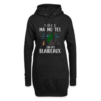 Murmeltier Camping Humor Zitat - Hoodie-Kleid - Schwarz - Vorne