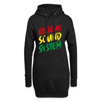 Reggae Sound System - Rasta - Jamaïque - Sweat-shirt à capuche long Femme - noir - Devant